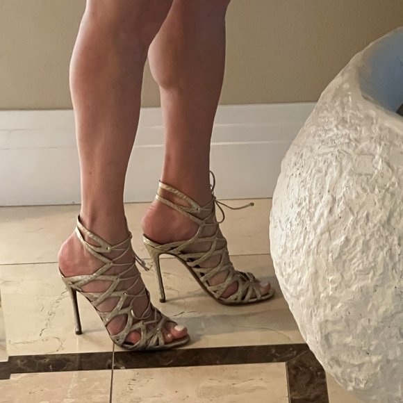 Tabitha Simmons Leather Gladiator Heeled Sandals - Size EU 36.5 - Picture 1 of 6